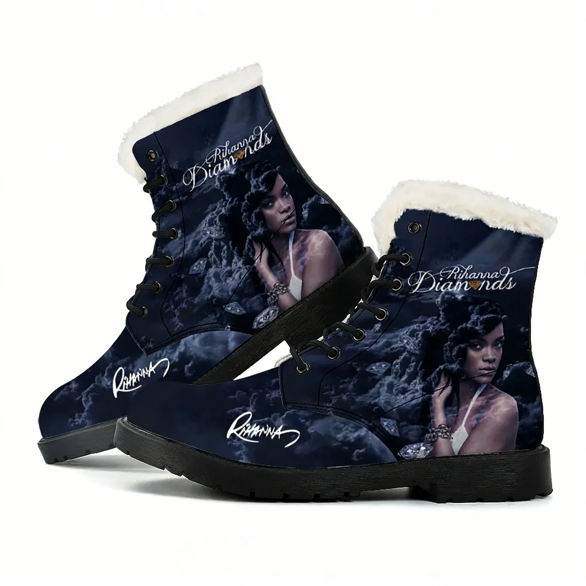 Outdoor Lighting High Quality - Buty Rihanna Hip-hop Rapper Pluszowe Botki