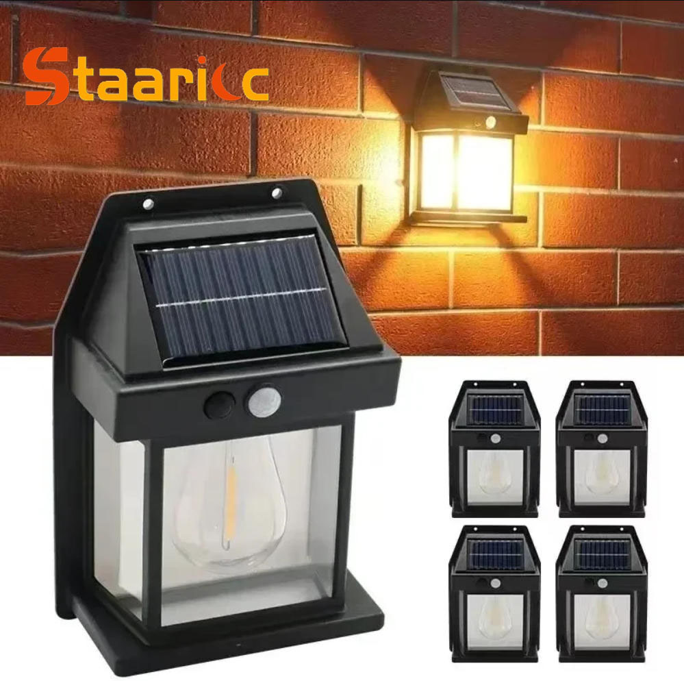 Outdoor Lighting Construction - Zewnętrzna solarna lampa ścienna z wolframowym