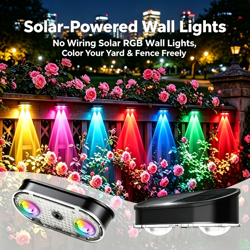 Outdoor Lighting Amazon - Lampa solarna RGB do ogrodzenia IP44,
