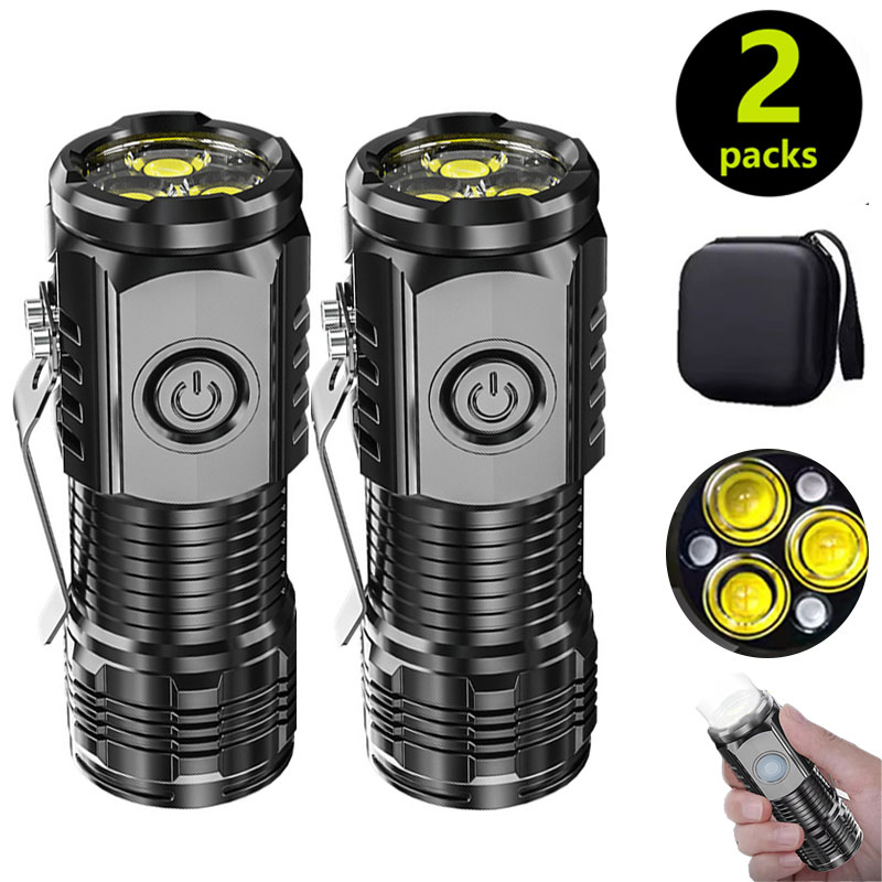 Outdoor Lighting Construction - Mini latarka 3LED z klipsem do