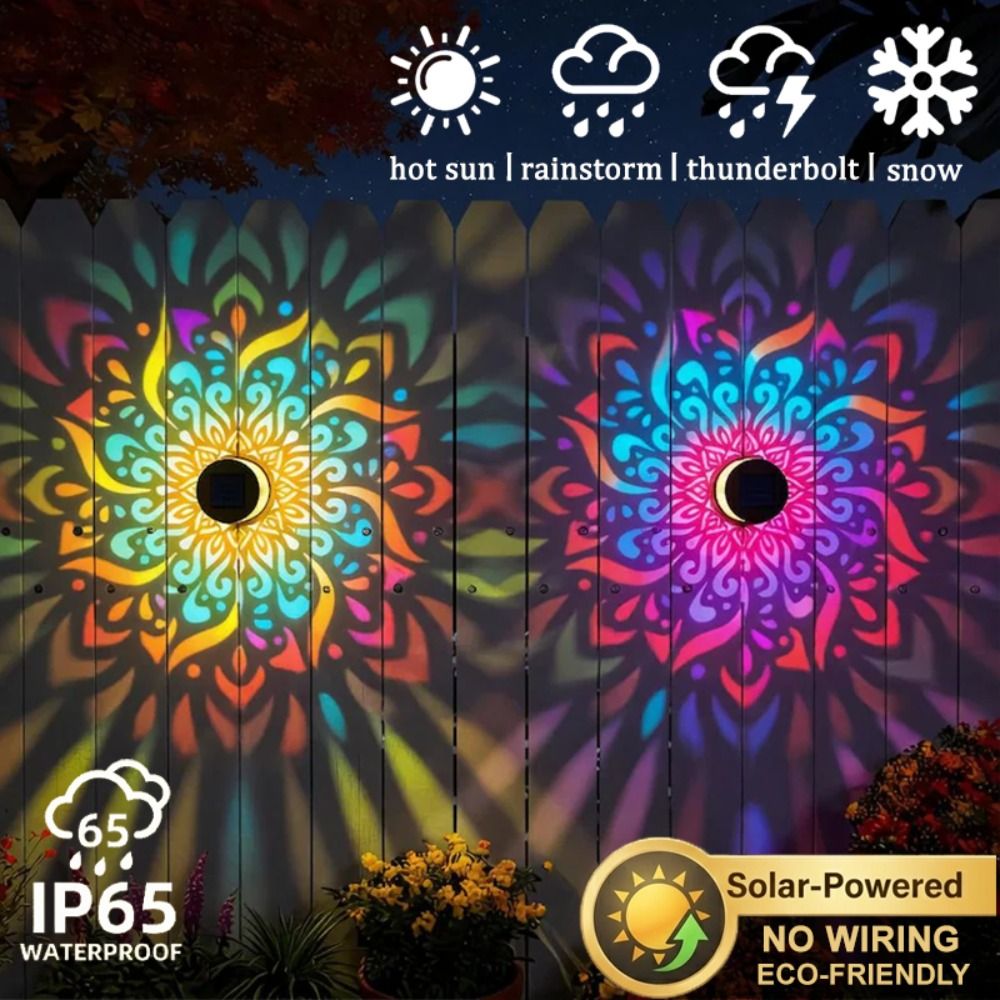 Outdoor Lighting On Fence - Lampa Ścienna LED w Kształcie Mandali