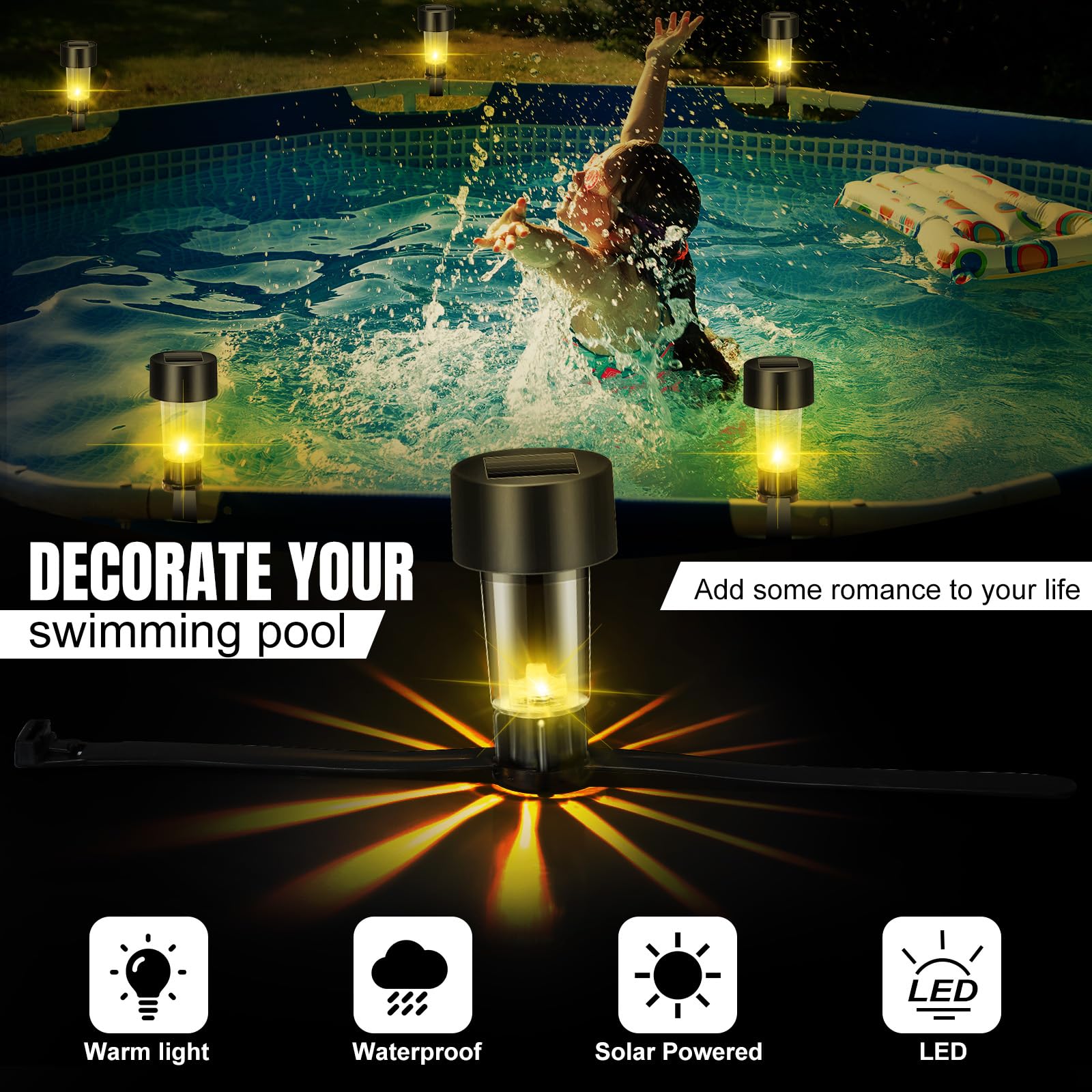 6 sztuk solarnych lamp basenow – Outdoor Lighting On Fence recenzja i cena