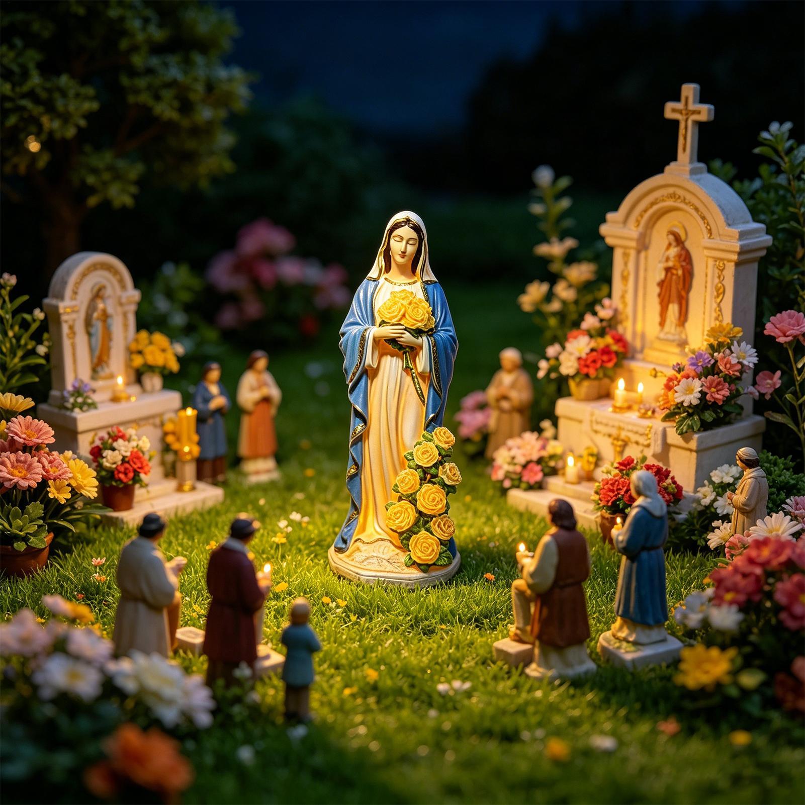Statua Matki Boskiej zasilana  – Outdoor Lighting On Fence recenzja i cena