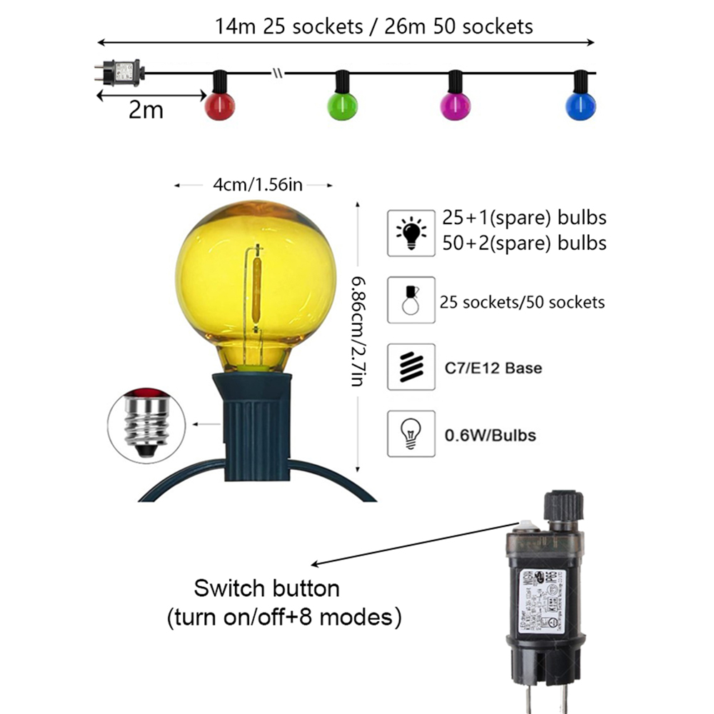 26M Lampki LED G40 Festoon Mul – Outdoor Lighting On Fence recenzja i cena