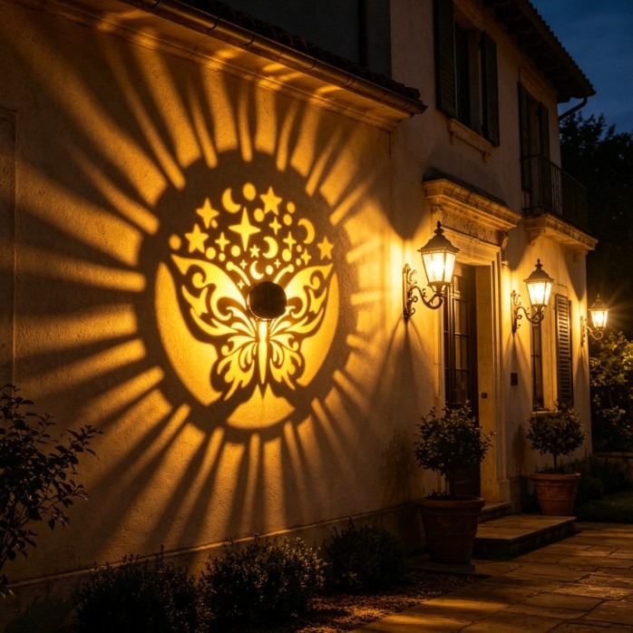 Projektor Solarny Mandala Moty – Outdoor Lighting On Fence recenzja i cena