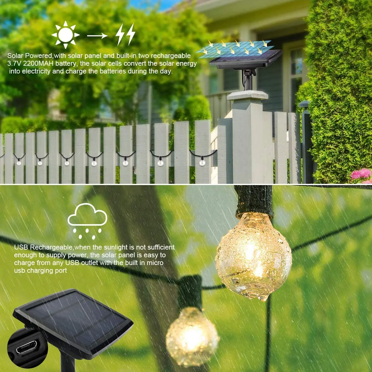 Ogrodowa lampa Led G40 100/50/ – Solar Fairy String recenzja i cena