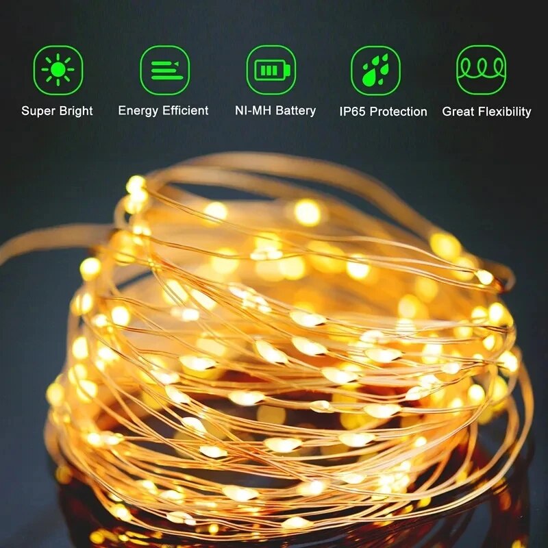 100-LED wróżka słoneczna wodoo – Solar Fairy String recenzja i cena