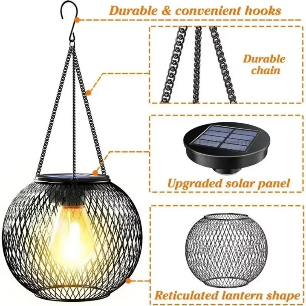 Lampion solarny z żelaza, kula – Outdoor Lighting Art recenzja i cena